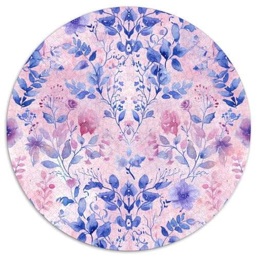 Blumen 1000 Teile Kreisförmiges Puzzle Impossible Spiel Farbenfrohes Für Erwachsene Und Kinder 1000pcs (67.5x67.5cm) von BZZOLASP