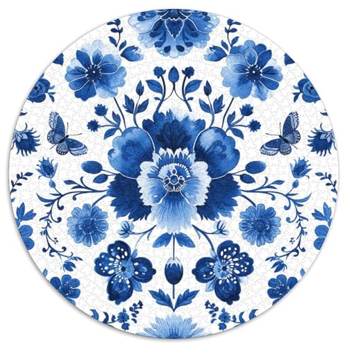 Blumen 1000 Teile Kreisförmiges Puzzle Impossible Spiel Farbenfrohes Für Erwachsene Und Kinder 1000pcs (67.5x67.5cm) von BZZOLASP
