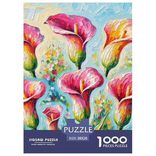 Calla Lilie 1000 Teile Landschaft Puzzles-Geschenk Impossible Spiel Clever Rätsel Für Erwachsene Und Kinder 38x26cm/1000pcs von BZZOLASP