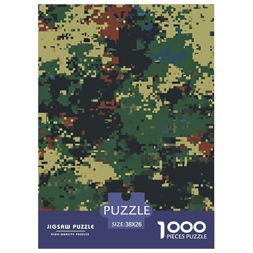 Camouflage 1000 Stücke Challenge Puzzle Impossible Spiel Farbenfrohes Für Erwachsene Und Kinder 38x26cm/1000pcs von BZZOLASP
