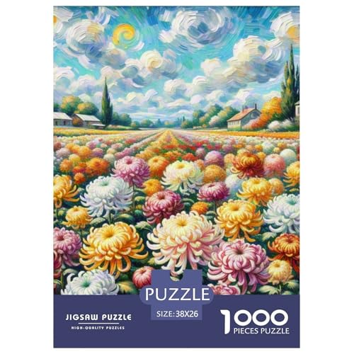 Chrysanthemen 1000 Teile Landschaft Herausforderndes Puzzle Clever Rätsel Clever Rätsel Für Erwachsene Und Kinder 38x26cm/1000pcs von BZZOLASP