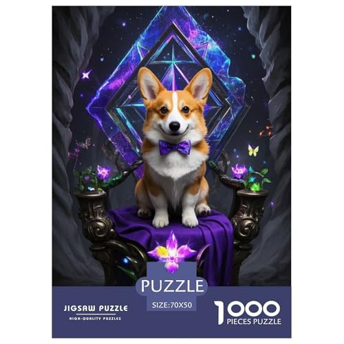 Corgi 1000 Teile Challenge Puzzle Impossible Game Farbenfrohes Für Erwachsene Und Kinder 70x50cm/1000pcs von BZZOLASP