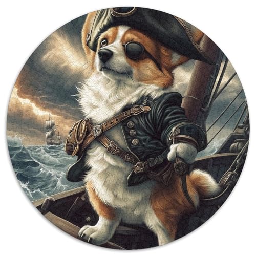 Corgi 1000 Teile Kreisförmiges Puzzle Clever Rätsel Farbenfrohes Für Erwachsene Und Kinder 1000pcs (67.5x67.5cm) von BZZOLASP