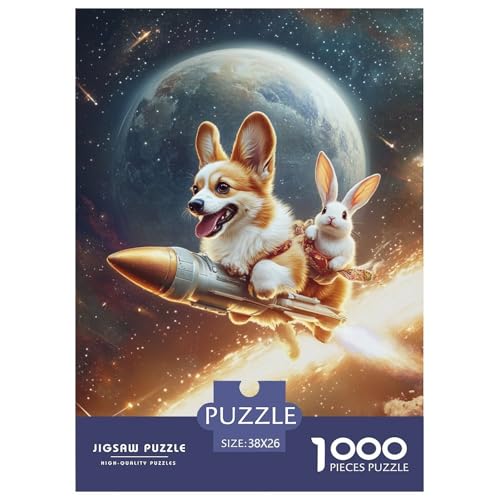 Corgi 1000 Teile Papiernes Puzzle Impossible Spiel Farbenfrohes Für Erwachsene Und Kinder 38x26cm/1000pcs von BZZOLASP
