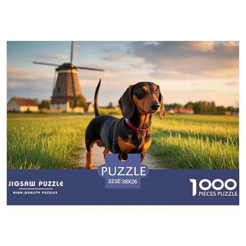 Dachshund 1000 Teile Wildtiere Challenge Puzzle Impossible Game Clever Rätsel Für Erwachsene Und Kinder 38x26cm/1000pcs von BZZOLASP