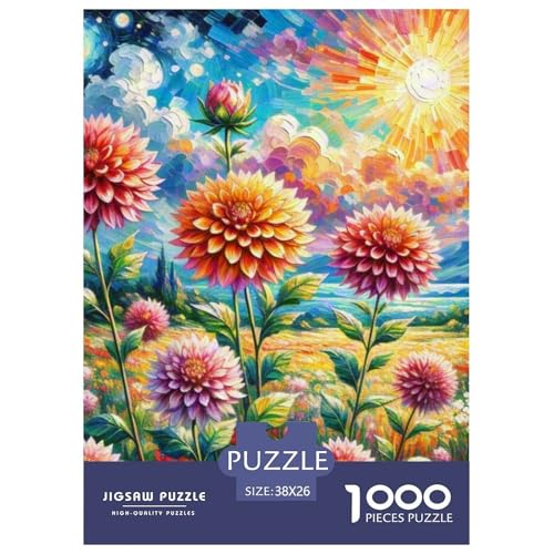 Dahlia 1000 Teile Landschaft Herausforderndes Puzzle Impossible Spiel Clever Rätsel Für Erwachsene Und Kinder 38x26cm/1000pcs von BZZOLASP