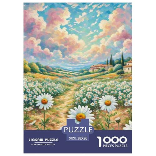 Daisy 1000 Teile Landschaft Herausforderndes Puzzle Clever Rätsel Farbenfrohes Für Erwachsene Und Kinder 38x26cm/1000pcs von BZZOLASP