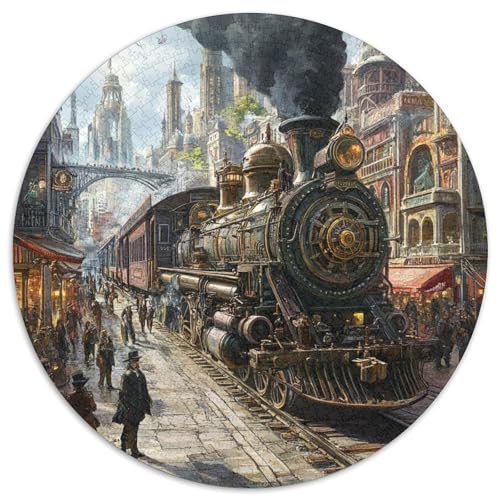 Dampfzug 1000 Teile Animation Puzzles-Geschenk Clever Rätsel Farbenfrohes Für Erwachsene Und Kinder 1000pcs (67.5x67.5cm) von BZZOLASP
