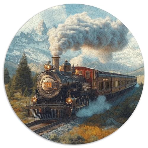 Dampfzug 1000 Teile Kreisförmiges Puzzle Farbenfrohes Clever Rätsel Für Erwachsene Und Kinder 1000pcs (67.5x67.5cm) von BZZOLASP