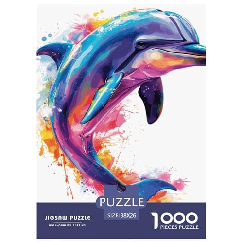 Delphin 1000 Teile Herausforderndes Puzzle Clever Rätsel Clever Rätsel Für Erwachsene Und Kinder 38x26cm/1000pcs von BZZOLASP