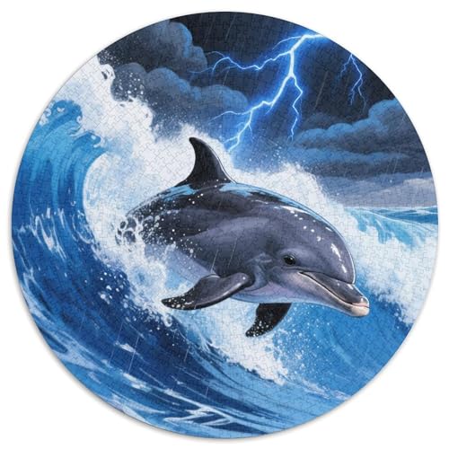 Delphin 1000 Teile Tier Puzzles-Geschenk Clever Rätsel Farbenfrohes Für Erwachsene Und Kinder 1000pcs (67.5x67.5cm) von BZZOLASP