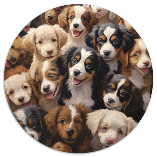 Der Border Collie 1000 Teile Animation Kreisförmiges Puzzle Clever Rätsel Für Erwachsene Und Kinder 1000pcs (67.5x67.5cm) von BZZOLASP