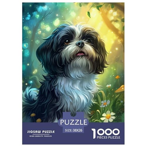 Der Skye Terrier 1000 Teile Animation Jigsaw Puzzles Farbenfrohes Farbenfrohes Für Erwachsene Und Kinder 38x26cm/1000pcs von BZZOLASP