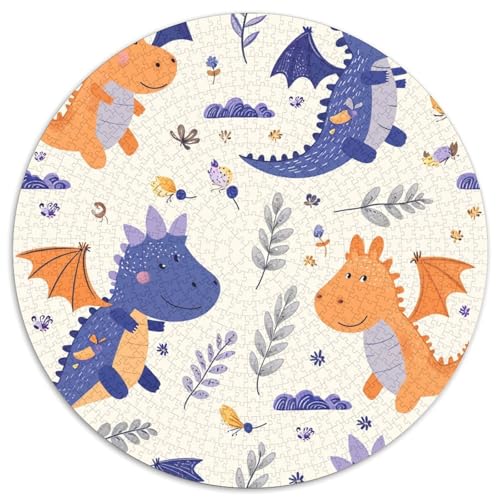 Dinosaurier 1000 Stück Puzzles-Geschenk Impossible Spiel Farbenfrohes Für Erwachsene Und Kinder 1000pcs (67.5x67.5cm) von BZZOLASP