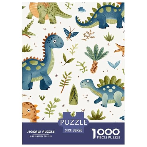 Dinosaurier 1000 Teile Challenge Puzzle Farbenfrohes Clever Rätsel Für Erwachsene Und Kinder 38x26cm/1000pcs von BZZOLASP