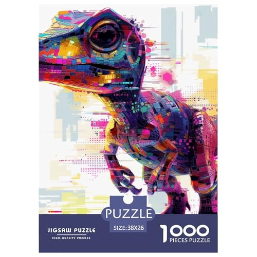 Dinosaurier 1000 Teile Papiernes Puzzle Clever Rätsel Farbenfrohes Für Erwachsene Und Kinder 38x26cm/1000pcs von BZZOLASP