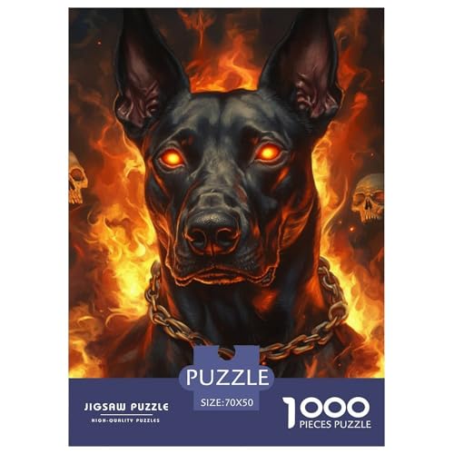 Doberman 1000 Teile Animation Puzzle Für Erwachsene Impossible Game Farbenfrohes Für Erwachsene Und Kinder 70x50cm/1000pcs von BZZOLASP