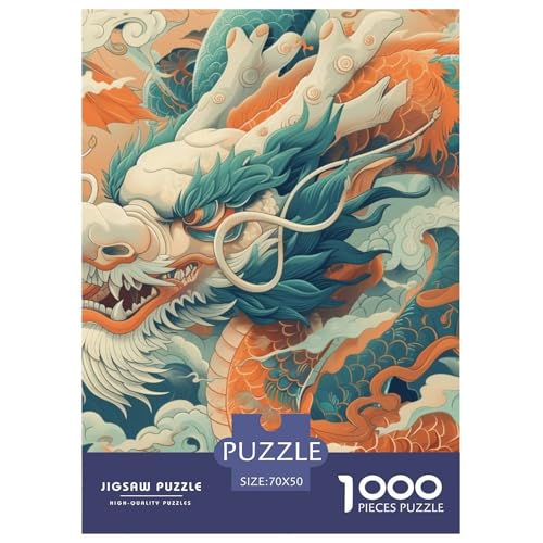 Drachen 1000 Teile Animation Puzzles-Geschenk Farbenfrohes Clever Rätsel Für Erwachsene Und Kinder 70x50cm/1000pcs von BZZOLASP