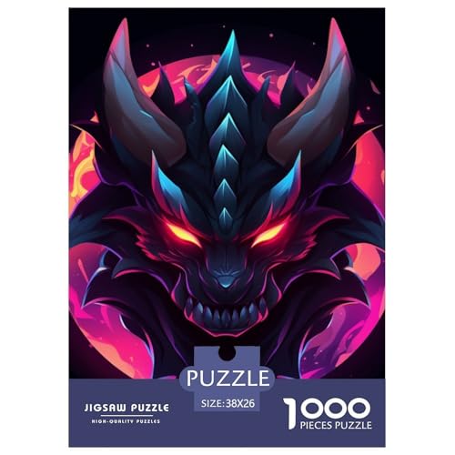 Drachen 1000 Teile Puzzle Für Erwachsene Impossible Spiel Farbenfrohes Für Erwachsene Und Kinder 38x26cm/1000pcs von BZZOLASP