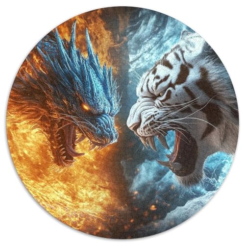 Drachen Tiger 1000 Teile Puzzles-Geschenk Impossible Game Farbenfrohes Für Erwachsene Und Kinder 1000pcs (67.5x67.5cm) von BZZOLASP