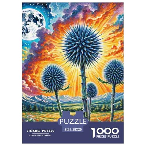 Echinops Sphaerocephalus 1000 Stücke Landschaft Puzzle Für Erwachsene Farbenfrohes Für Erwachsene Und Kinder 38x26cm/1000pcs von BZZOLASP