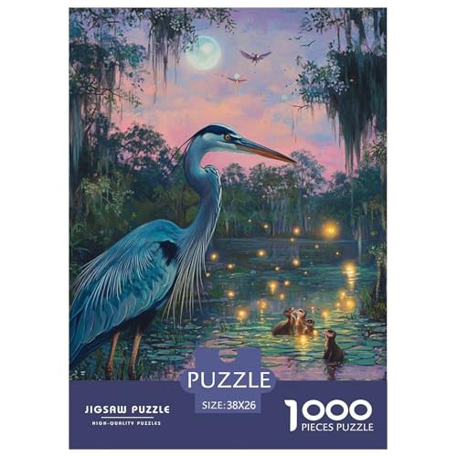 Egret 1000 Teile Animation Jigsaw Puzzles Farbenfrohes Farbenfrohes Für Erwachsene Und Kinder 38x26cm/1000pcs von BZZOLASP