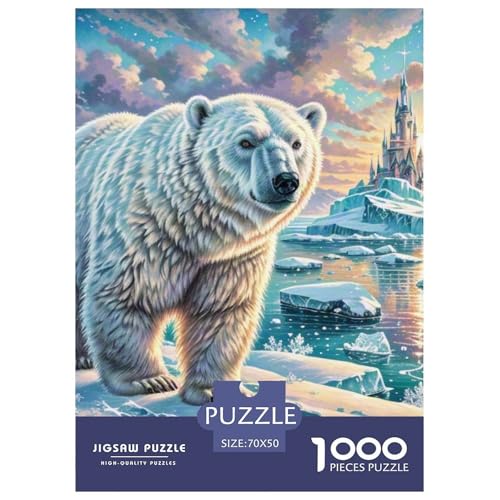 Eisbär 1000 Stücke Tiere Challenge Puzzle Impossible Spiel Clever Rätsel Für Erwachsene Und Kinder 70x50cm/1000pcs von BZZOLASP