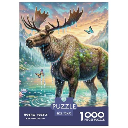 Elch 1000 Teile Tiere Puzzle Für Erwachsene Impossible Spiel Farbenfrohes Für Erwachsene Und Kinder 70x50cm/1000pcs Elch 1000 Teile Tiere Puzzle Für Erwachsene Impossible Spiel Farbenfrohes Für Erwachsene Und Kinder 70x50cm/1000pcs von BZZOLASP