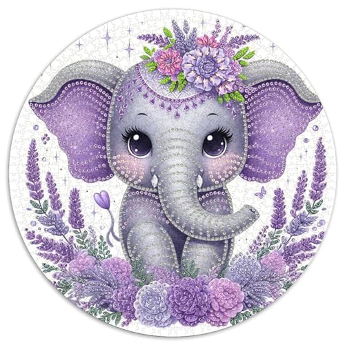 Elefanten 1000 Stück Elefanten Jigsaw Puzzles Clever Rätsel Farbenfrohes Für Erwachsene Und Kinder 1000pcs (67.5x67.5cm) von BZZOLASP