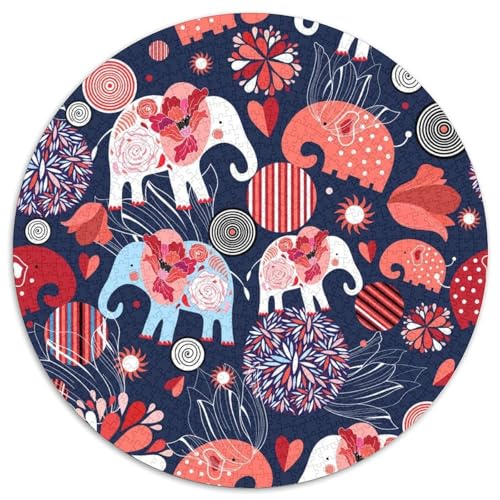 Elefanten 1000 Teile Jigsaw Puzzles Impossible Spiel Farbenfrohes Für Erwachsene Und Kinder 1000pcs (67.5x67.5cm) von BZZOLASP