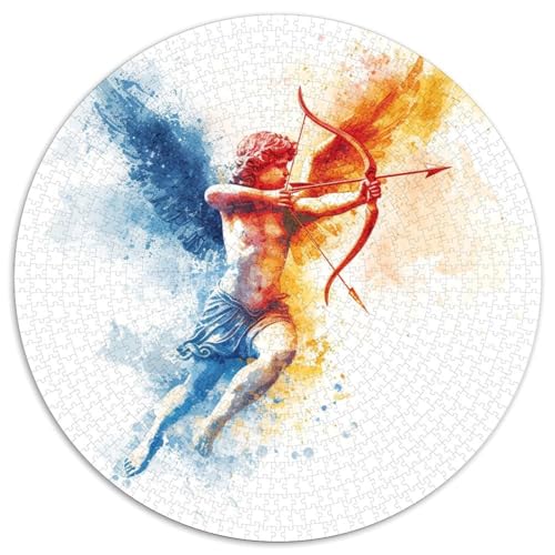 Engel 1000 Teile Kreisförmiges Puzzle Impossible Spiel Farbenfrohes Für Erwachsene Und Kinder 1000pcs (67.5x67.5cm) von BZZOLASP