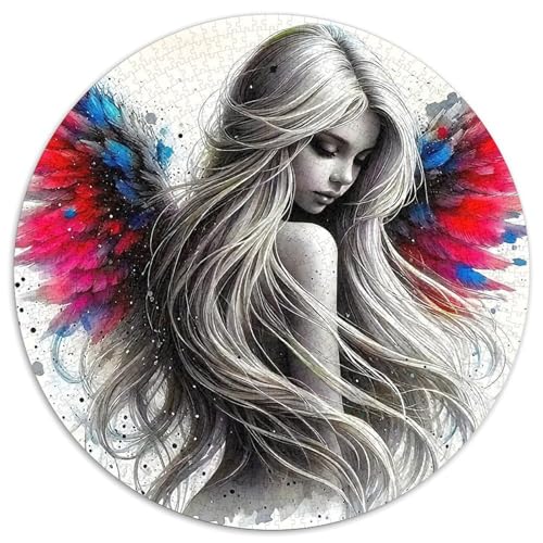 Engel Flügel 1000 Teile Engel Flügel Kreisförmiges Puzzle Clever Rätsel Für Erwachsene Und Kinder 1000pcs (67.5x67.5cm) von BZZOLASP