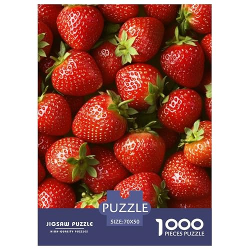 Erdbeere 1000 Teile Herausforderndes Puzzle Impossible Spiel Clever Rätsel Für Erwachsene Und Kinder 70x50cm/1000pcs von BZZOLASP