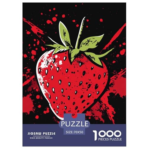 Erdbeere 1000 Teile Puzzles-Geschenk Impossible Spiel Clever Rätsel Für Erwachsene Und Kinder 70x50cm/1000pcs von BZZOLASP