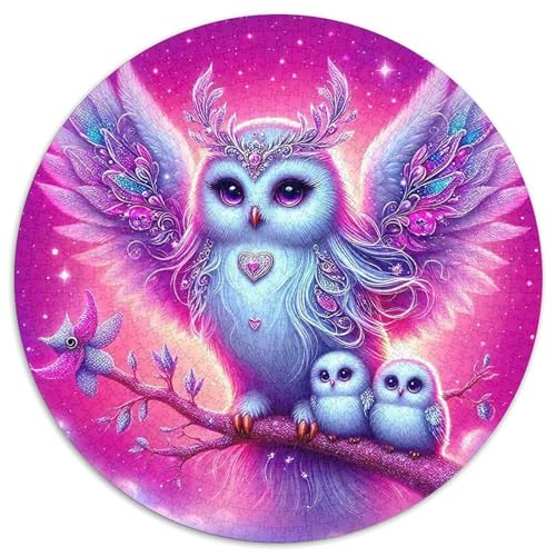 Eule 1000 Teile Eule Kreisförmiges Puzzle Farbenfrohes Clever Rätsel Für Erwachsene Und Kinder 1000pcs (67.5x67.5cm) von BZZOLASP