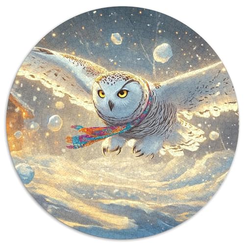 Eule 1000 Teile Kreisförmiges Puzzle Clever Rätsel Farbenfrohes Für Erwachsene Und Kinder 1000pcs (67.5x67.5cm) von BZZOLASP