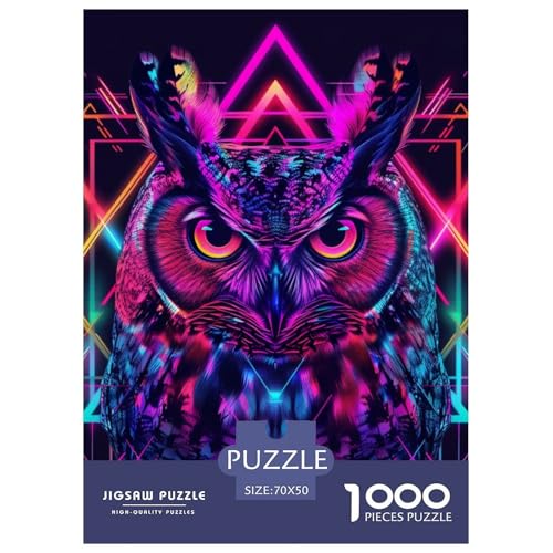 Eule 1000 Teile Puzzle Für Erwachsene Impossible Spiel Farbenfrohes Für Erwachsene Und Kinder 70x50cm/1000pcs von BZZOLASP