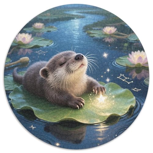 Europäische Otter 1000 Teile Kreisförmiges Puzzle Impossible Spiel Farbenfrohes Für Erwachsene Und Kinder 1000pcs (67.5x67.5cm) von BZZOLASP