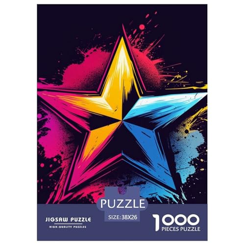 Farbiger Stern 1000 Teile Puzzles-Geschenk Clever Rätsel Farbenfrohes Für Erwachsene Und Kinder 38x26cm/1000pcs von BZZOLASP