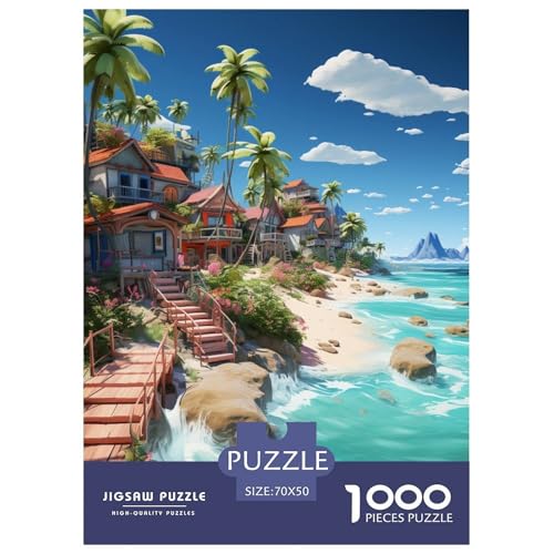 Ferienbucht 1000 Teile Puzzle Für Erwachsene Impossible Spiel Farbenfrohes Für Erwachsene Und Kinder 70x50cm/1000pcs von BZZOLASP