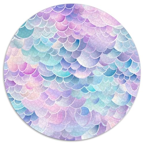 Fischwaage 1000 Teile Kreisförmiges Puzzle Farbenfrohes Clever Rätsel Für Erwachsene Und Kinder 1000pcs (67.5x67.5cm) von BZZOLASP
