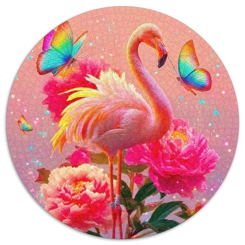 Flamingo 1000 Teile Flamingo Kreisförmiges Puzzle Impossible Game Clever Rätsel Für Erwachsene Und Kinder 1000pcs (67.5x67.5cm) von BZZOLASP