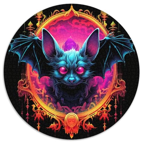 Fledermaus 1000 Stück Kreisförmiges Puzzle Farbenfrohes Clever Rätsel Für Erwachsene Und Kinder 1000pcs (67.5x67.5cm) von BZZOLASP