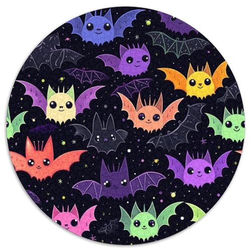 Fledermaus 1000 Teile Kreisförmiges Puzzle Impossible Spiel Farbenfrohes Für Erwachsene Und Kinder 1000pcs (67.5x67.5cm) von BZZOLASP