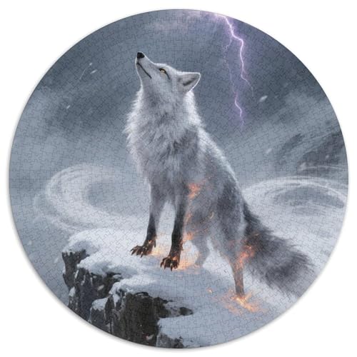 Fox 1000 Stück Tier Kreisförmiges Puzzle Clever Rätsel Farbenfrohes Für Erwachsene Und Kinder 1000pcs (67.5x67.5cm) von BZZOLASP