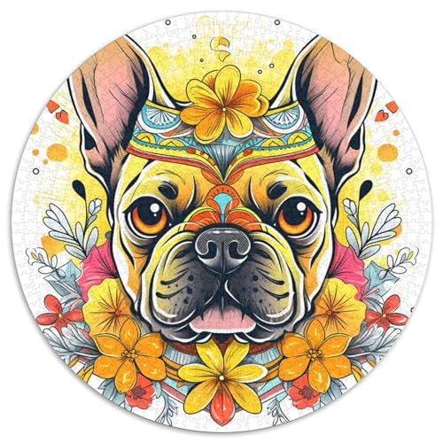 Französische BullHundsge 1000 Teile Jigsaw Puzzles Impossible Spiel Farbenfrohes Für Erwachsene Und Kinder 1000pcs (67.5x67.5cm) von BZZOLASP
