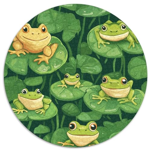 Frosch 1000 Teile Animation Kreisförmiges Puzzle Farbenfrohes Für Erwachsene Und Kinder 1000pcs (67.5x67.5cm) von BZZOLASP