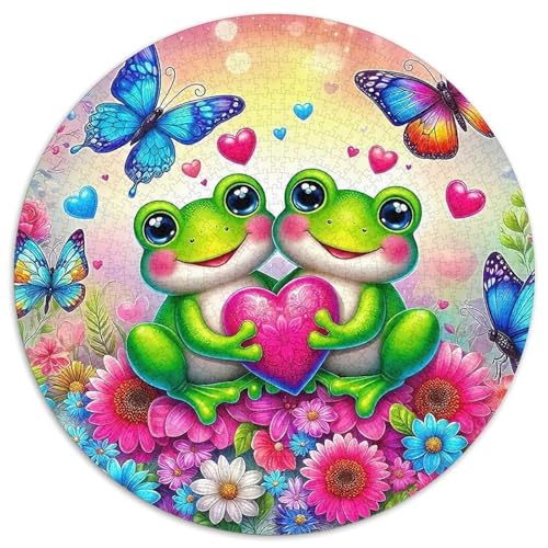 Frosch 1000 Teile Frosch Kreisförmiges Puzzle Impossible Game Clever Rätsel Für Erwachsene Und Kinder 1000pcs (67.5x67.5cm) von BZZOLASP