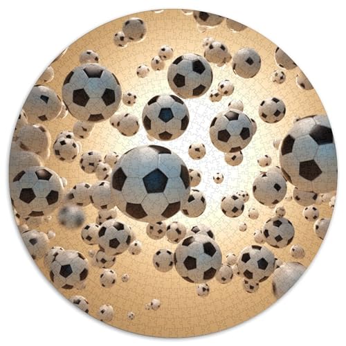 Fußball 1000 Stück Kreisförmiges Puzzle Impossible Spiel Clever Rätsel Für Erwachsene Und Kinder 1000pcs (67.5x67.5cm) von BZZOLASP