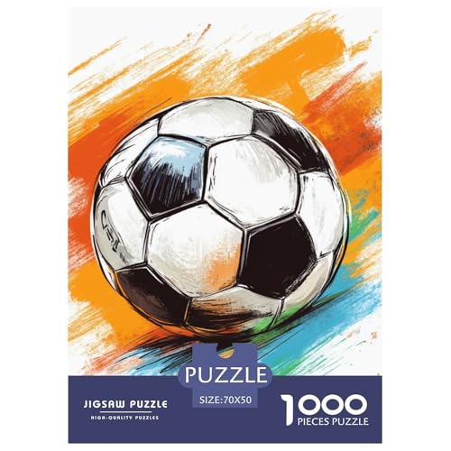 Fußball 1000 Stücke Herausforderndes Puzzle Farbenfrohes Clever Rätsel Für Erwachsene Und Kinder 70x50cm/1000pcs von BZZOLASP